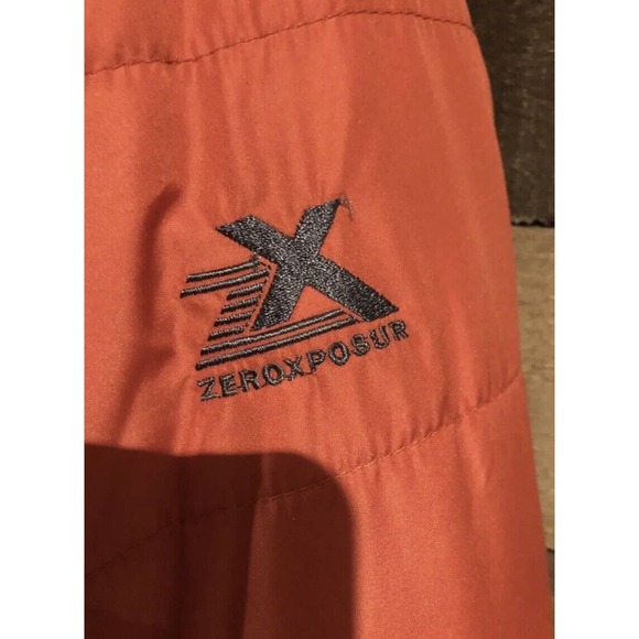 Zeroxposure Mens Small Full Zip Quilted Puffer Winter Coat Jacket Orange - Picture 2 of 4
